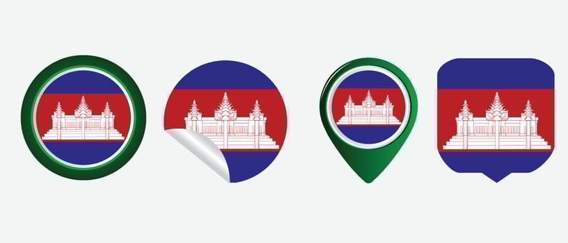 Cambodia flag. flat icon symbol vector illustration