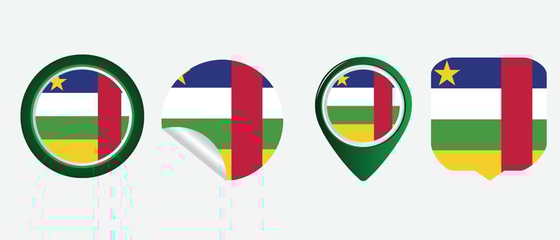Central African Republic flag. flat icon symbol vector illustration