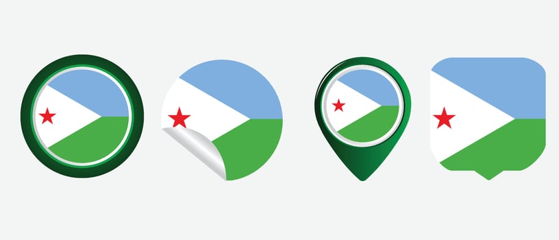 Djibouti flag. flat icon symbol vector illustration