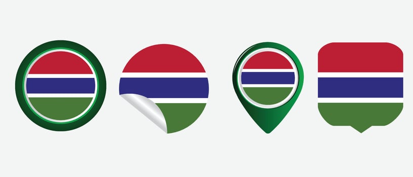 Gambia flag. flat icon symbol vector illustration