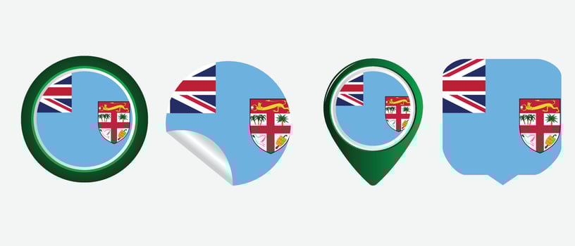 Fiji flag. flat icon symbol vector illustration