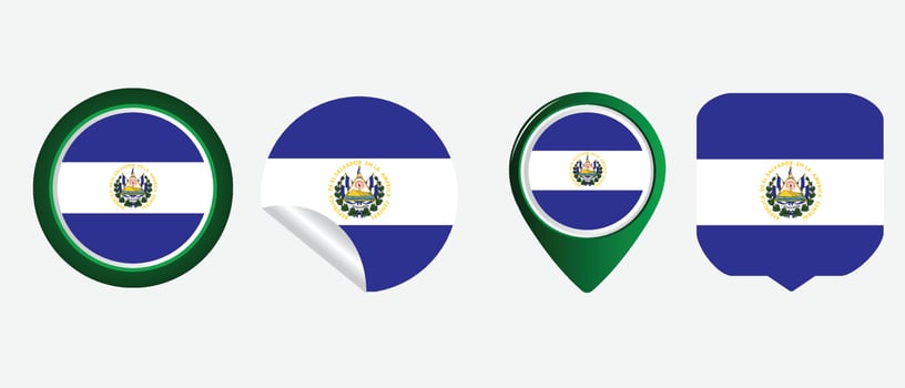El Salvador flag. flat icon symbol vector illustration