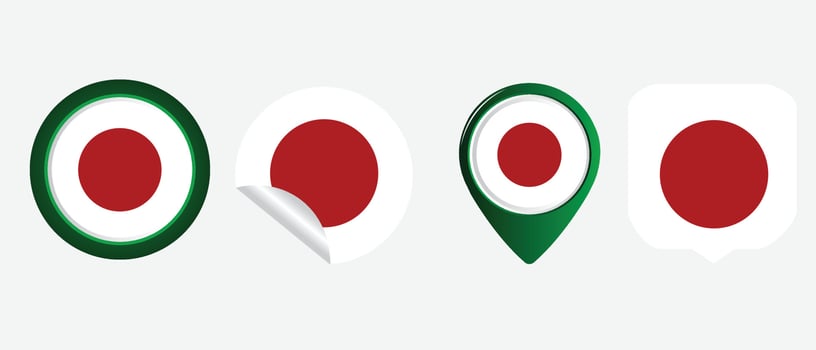 Japan flag. flat icon symbol vector illustration
