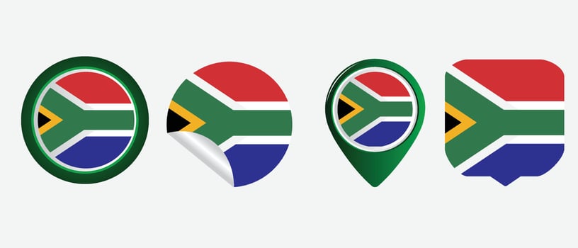 South Africa flag icon . web icon set . icons collection flat. Simple vector illustration.
