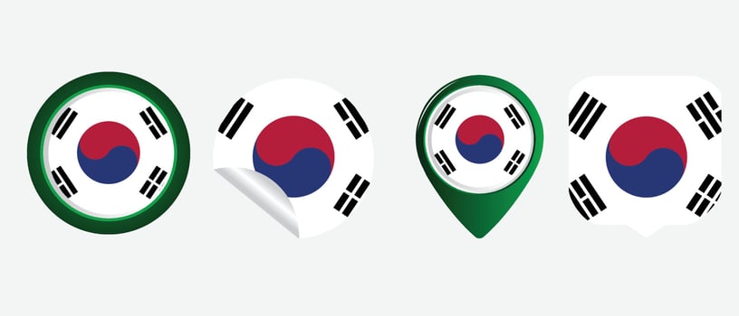 South Korea flag. flat icon symbol vector illustration