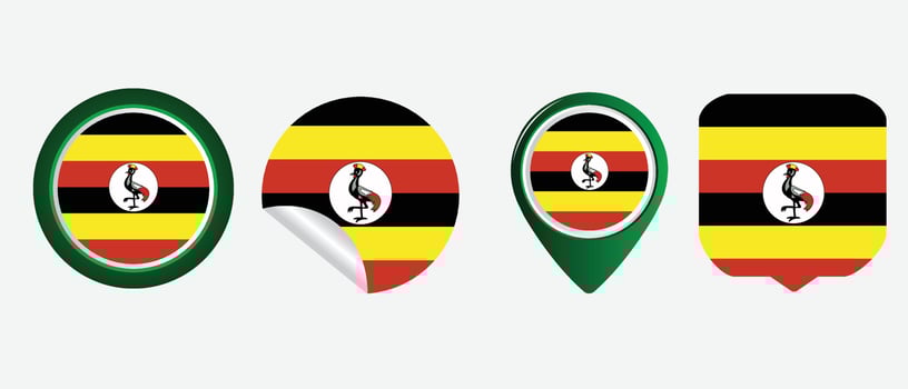 Uganda flag. flat icon symbol vector illustration