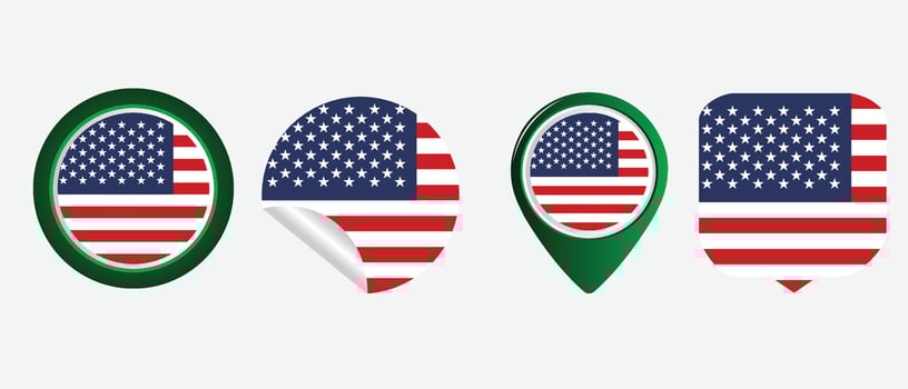 United States of America flag icon . web icon set . icons collection flat. Simple vector illustration.