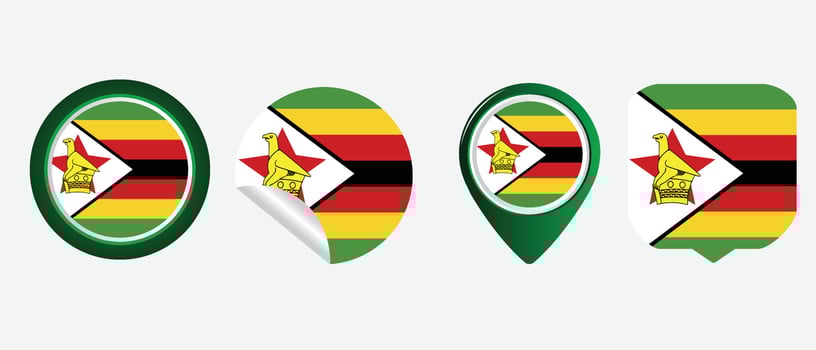 Zimbabwe flag. flat icon symbol vector illustration