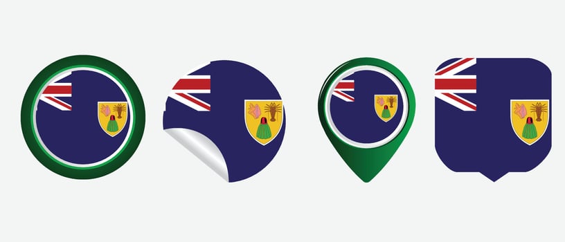 turks and caicos islands flag. flat icon symbol vector illustration