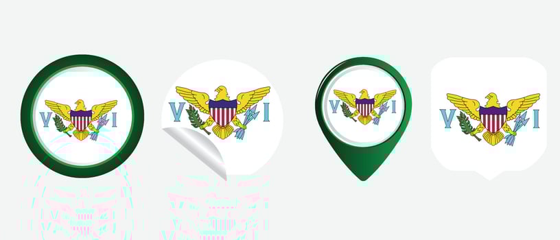 virgin island us flag. flat icon symbol vector illustration