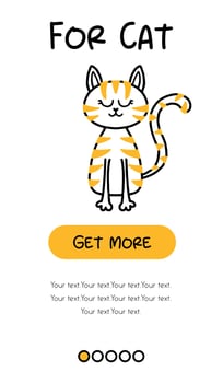 Screens of the pet store and mobile application. Menu banner vector template for website and app development. Pet shop templates for the store. Templates for cats.