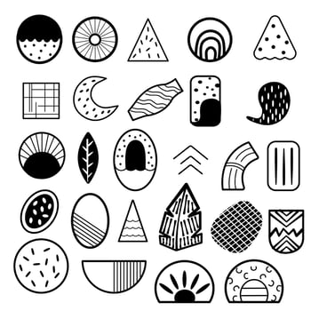 On a white background, a shape doodle art vector is separated.