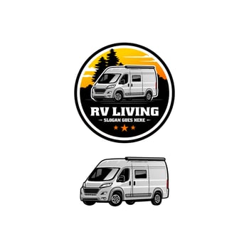 camper van or motor home logo vector