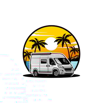 camper van or motor home illustration vector. vector