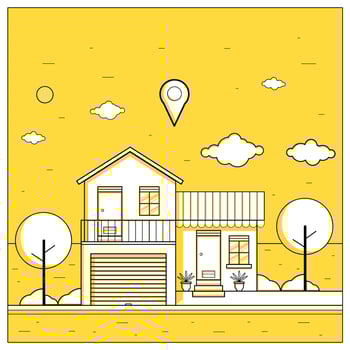 House illustration  modern style flat design vector