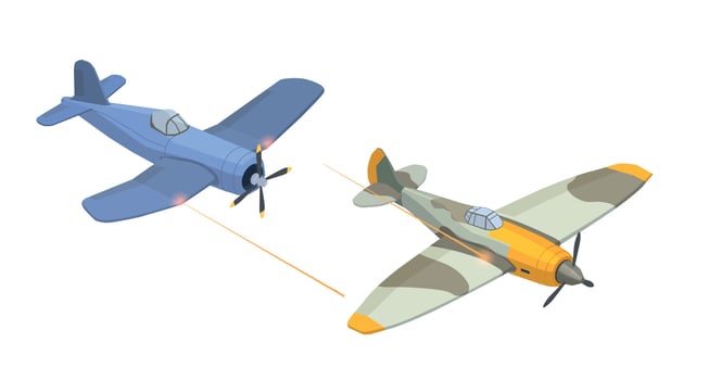 WWII Military Vehicles Set vector