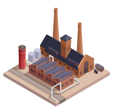 Isometric Retro Factory vector