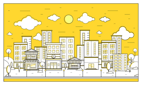 City building style flat design vector illustration