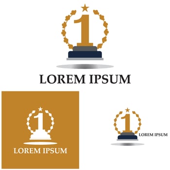 First place trophy cup vector icon illustration