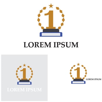 First place trophy cup vector icon illustration