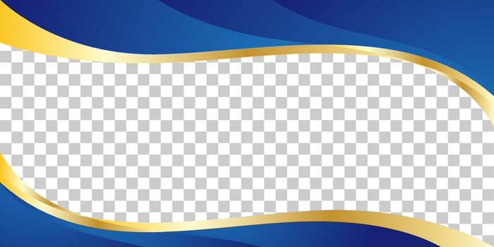 Abstract blue background with gold ribbon Isolated vector design