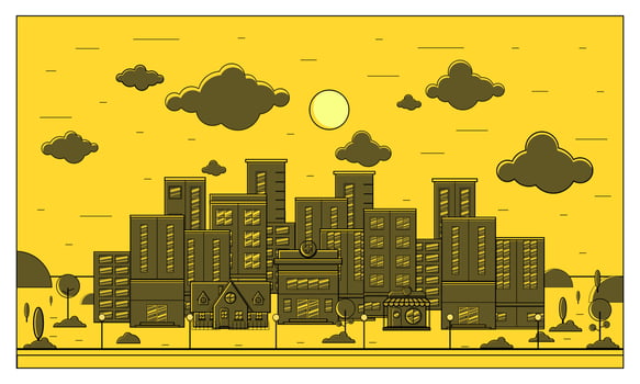 City building style flat design vector illustration