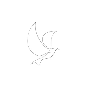 Flying bird continuous line drawing vector