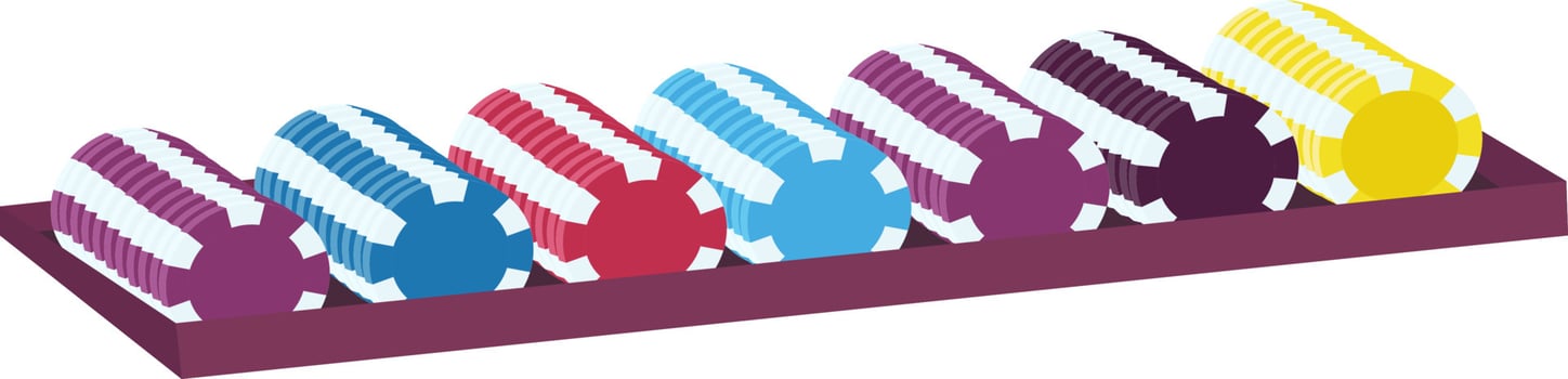 Poker chips holder semi flat color vector element