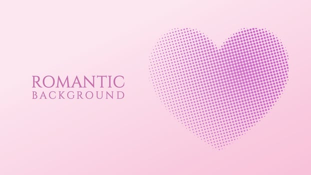 Halftone Background Design Template with Heart Shape Element, Pop Art, Abstract Dots Pattern Illustration, Retro Texture, Pink Violet Gradient, Romantic Colors, Valentine Day, Polka-dotted, polkadot vector