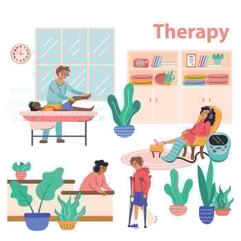 Physiotherapy And Rehabilitation Illustration vector