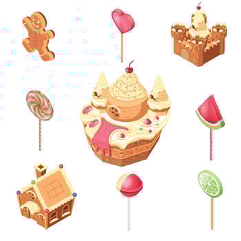 Candy Land Isometric Collection vector