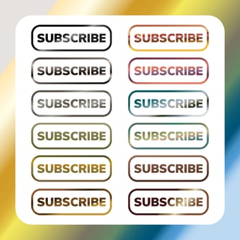 Metalic Subscribe Button For TV Channel or Social Media vector
