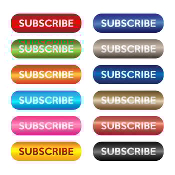 Metalic Subscribe Button For TV Channel or Social Media vector
