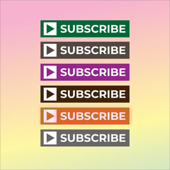 Subscribe Button For TV Channel or Social Media With Play Button, Square Shape, Box, Rectangle vector