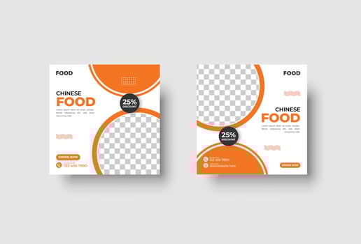 special food social media post design template vector