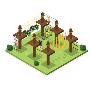 Extreme Entertainment Isometric Composition vector