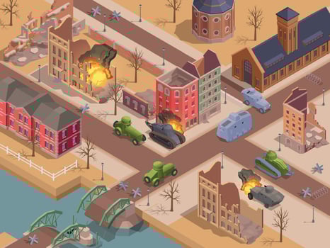 WWI Isometric City vector