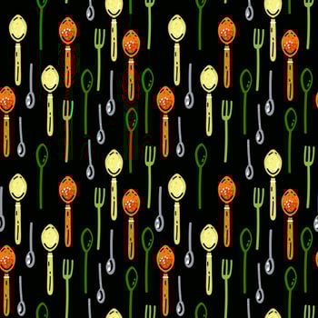 Cutlery. Cooking equipment. Forks and spoons seamless pattern vector