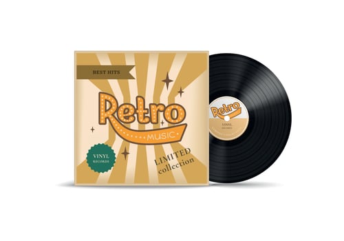 Vinyl Record Covers Mockup Realistic Composition vector
