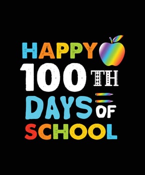 Happy 100th days of school. Back to school t-shirt design, 100 days of school typography t-shirt design. vector