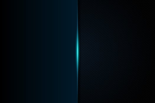 Abstract gamer background modern tech template design concept. Metallic blue and black shiny color frame on carbon fiber material. Vector graphic game layout eps illustration