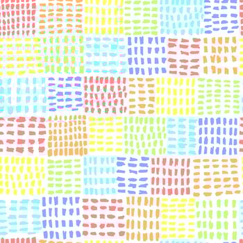 Hand drawn texture of spots. Seamless pattern of colorful spots or blots. Colors of rainbow in abstract vector illustration For textile, fabric, funny simple design