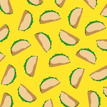 Tacos food illustration vector pattern