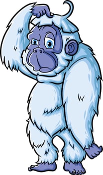 The old yeti is confused and lazy vector