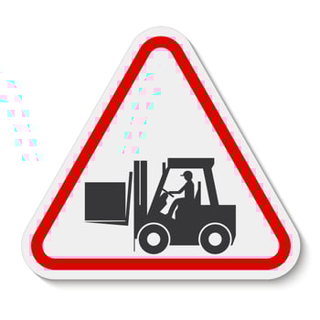 Forklift truck sign,Hazard warning forklift vector
