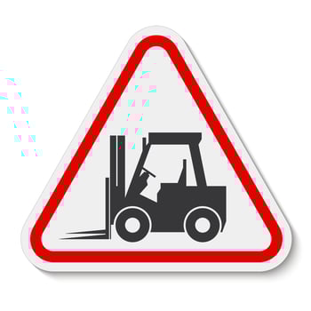 Forklift truck sign,Hazard warning forklift vector