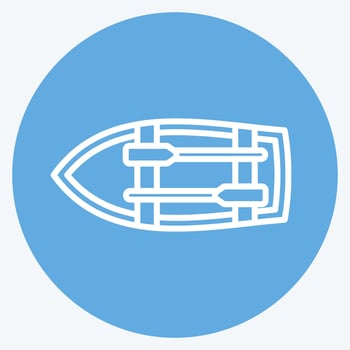 Icon Dinghy. suitable for Education symbol. blue eyes style. simple design editable. design template vector. simple illustration vector