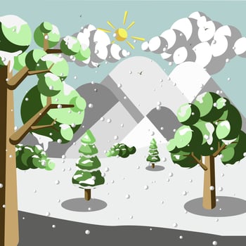 Winter illustration vector, natural landscape illustration vector