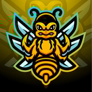 Stinger mascot esport logo design vector