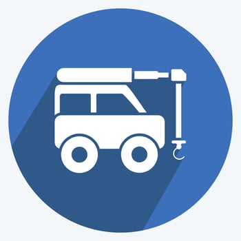 Icon Crane. suitable for Education symbol. long shadow style. simple design editable. design template vector. simple illustration vector